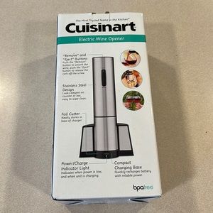 Cuisinart Electric Wine Opener, brand new stainless steel comes in box